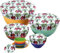 PHOGARY 5 Couvercles de Bol Réutilisables, Couvercles en Tissu Imperméables pour Le Bol à Salade en Verre, Le Pot, Les Melons (Fit 2.7-14 Pouces), la Bordure Élastique (Éléphant)