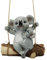 Hängendes Harz Niedliche Koala Schaukel Koala Garten Figur Statue Für Patio Yard Gartendekoration Außendekoration - Koalabär Schaukel Kreative Gartendekor Statue Hängende Niedliche Lustige Tiere (B)