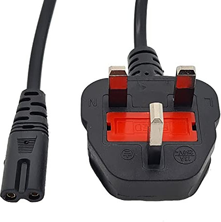 TRD Figure 8 Power Lead 5M - 2 Pin Mains Cable IEC C7 UK Plug For Printer, Laptop Charger, TV Power Cable Compatible with PS4, PS5, Xbox Series X, Samsung TV, Sony TV, LG TV, Panasonic TV
