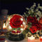 OhMill Rose Éternelle sous Cloche Rose en Velours de Soie dans Un Abat-Jour Pet Rose Artificielle avec Lumières LED Cadeau élégante pour Anniversaire Saint-Valentin Fête des Mères 16x12cm Rouge