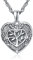 KINGWHYTE Locket Necklace 925 Sterling Silver Tree of Life Locket Necklace That Holds Pictures Heart Tree of Life Jewellery Family Tree Gifts for Men Women