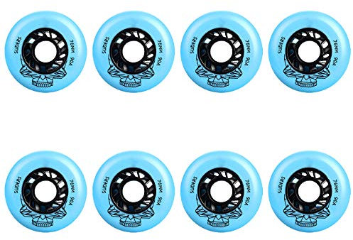SSCYHT 8er Pack Inline Skate Rollen - 72mm 76mm 80mm 90A - Einsteiger Roller Skate Ersatz-PU-Rolle,Blau,72mm