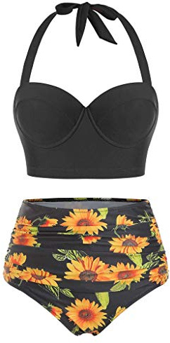 Femme Maillots De Bain Deux PièCes - Grande Taille Soutien Gorge Et Tanga Push-Up Maillot De Bain SéChage Rapide FloréAl Bikini Set Chic Temperament Plage