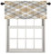 BaoNews Beige Plaid Platinum Kitchen Valances for Windows,Gold Tartan Diagonal Gray Abstract Blackout Valances Curtains Multilayer Polyester Drapes for Kitchen Bedroom 1 Pack 52X18 Inches