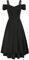 GRACE KARIN Femme Robe de Soirée à épaules Dénudées Plissée Haut Moulante sans Manches M Noir CL1742A22-01