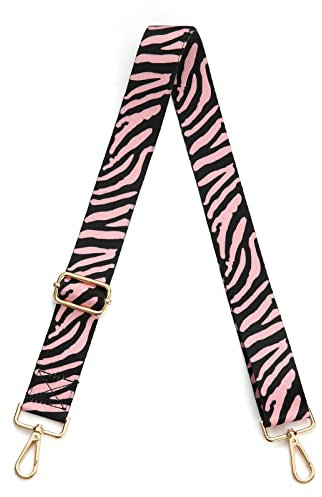 Senral Taschengurt Breit 3.8 cm Verstellbarer Schulterriemen für Taschen - Polyesterband mit Metallbeschlägen - 81-145 cm - Für PKW - Zebra Strap Zd001-033