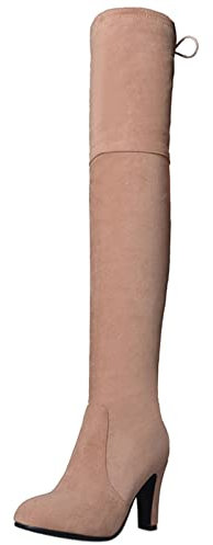 Diuniarza Stivali da Donna con Tacco Alto Sopra Il Ginocchio, Stivali da Vestito Eleganti Zip Stivali Alti Tacco Alto Punta Rotonda, 9992Njq Rosa Numero 40 EU