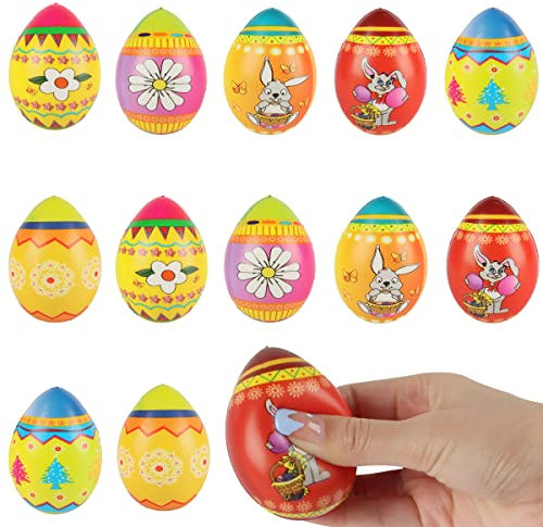 Ostereier Stressball Hillylolly Antistressball Erwachsene Kinder, Antistressball, Knetball Knautschball, Stressball für Kinder Erwachsene, Anti Stress Bälle, Ostern Party Geschenke Deko (A)