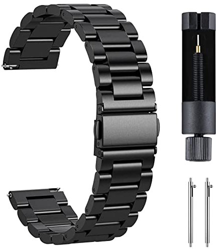 GOHHME Uhrenarmbänder für Herren 22mm - Uhrenarmband mit verstellbarem Glied Werkzeug zum Abnehmen Metallarmbanduhr für Herren Frauen