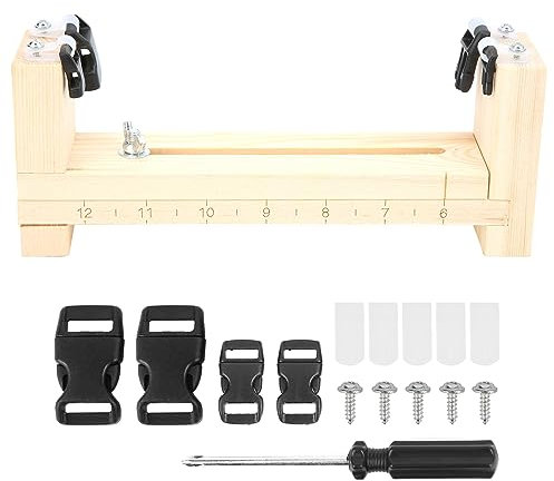 Bracelet Kit,Wood Paracord Jig Bracelet Wristband Maker Adjustable Paracord Jig Bracelet Maker with Quick Release Buckles Paracord Braiding Weaving Craft Tool Kit,8.7x3.5x2.0inch