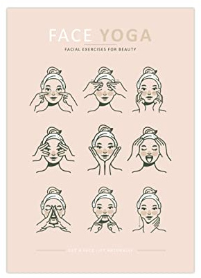 Generisch Poster Yoga | Gesichtsyoga Übungen Frauen rosa A3 (42x29,7 cm)