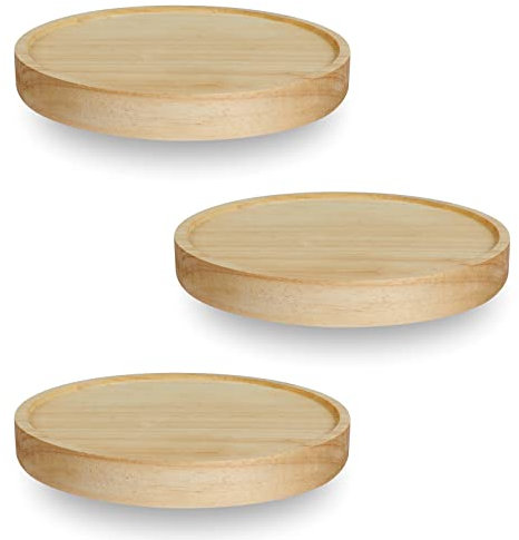 JTWEB Wandregal 3er Set,Kleine Natürliche Holz Schweberegale,Rund Schweberegal Hängeregal Moderne Deko Handgefertigte Regale aus Massiver Eiche, Minimalistische Mehrzweck Pflanzenregale(Ø15cm)