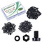 Pzsmocn 300 Stück / 100 Sätze M4 Schwarzes Nylon Schrauben und Muttern Kit mit Nylon Unterlegscheiben. M4 * 6 mm Kunststoff-Nylon-Kreuzschlitzschraube, Isolierscheibe und M4-Sechskantmutter-Kit.