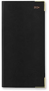 Letts Classic Slim Terminplaner 2024, Wochenansicht mit Terminen, Hochformat, Schwarz