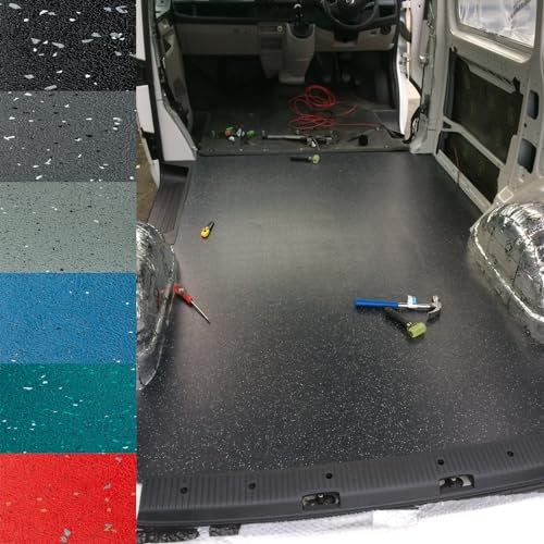 Vandalised- Van Vinyl Flooring - Etiquette Vinyl Real Quartz Sparkle Safety Flooring – Camper/Van/Caravan - 6 Colours & Various Lengths (6:Bright Red, 2.5meter x 1.8meter)