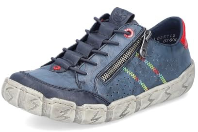 Rieker Damen Low-Top Sneaker L0357, Frauen Halbschuhe,Turnschuhe,Laufschuhe,straßenschuhe,Strassenschuhe,Sportschuhe,blau (12),38 EU / 5 UK