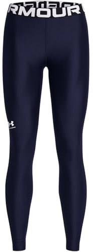 Under Armour Women's Heat Gear Legging, Quick-Drying and Breathable Women's Gym Gear, Ladies' Leggings with 4-Way Stretch Fabric,Midnight Navy / / White,SM