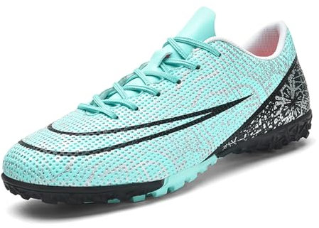KUUK Scarpe da Calcio Uomo Donna Turf Scarpe da Calcetto Indoor Unisex Artificiale Scarpe da Allenamento Teenager AG TF Erba Sintetica Training Scarpe (Verde TF 38)