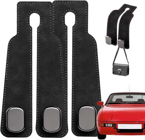 OXFUZZ Auto Haken Kopfstütze Leder, Rücksitz Taschenhalter Auto Aufhänger Kopfstütze Autositz Lagerung Haken Zurück Aufbewahrungshaken Für Handy Geldbörsen Und Handtaschen