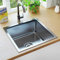 Gecheer Fregadero de Cocina Fregadero Empotrado Fregadero de Acero Inoxidable Fregadero bajo Encimera Fregadero Moderno para Cocina Hecho a Mano Acero Inoxidable Plateado 44 x 44 x 20 cm