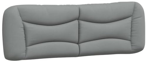 vidaXL Kopfteil Kissen, Kopfteilkissen für Schlafzimmer, Rückenkissen Bett mit Reißverschluss, Kopfpolster Bettkissen, Hellgrau 160cm Stoff