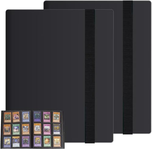Sammelkarten Album für Pokemon, 9 Pocket Sammelalbum Karten mit 720 Kartenkapazität, TOOSOAR 2 Stück Schwarz Wasserdichte Karten Sammelalbum für Pokemon