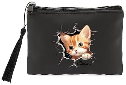 Porte Monnaie et cles Noir Chat chalut
