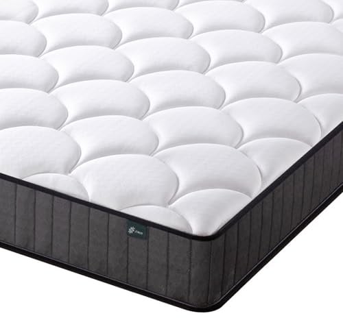 Zinus Konventionelle Matratze aus Memory-Schaum, für Einzelbett, Weiß