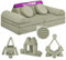 Linodino® Spielsofa Cord Fantasiewelt, Kindersofa-Bausteine - Kreative Stapelsteine für Kinder - Kindercouch, Sofa-Kuschelecke im Kinderzimmer | Schaumstoff-Softbausteine [Kieselgrau]