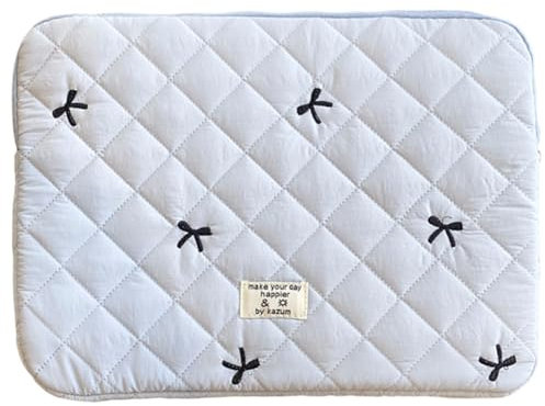 AZURAOKEY Cute Bows Graphic Laptop Sleeve Case Bag Kawaii Aesthetic Carrying Laptop Bag Y2K Preppy Printed Quilted Laptop Carrying Cases Compatible with 11 13 15 in Notebook