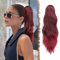 FESHFEN Gewellt Pferdeschwanz Haarteil mit Klammer, 50cm Pferdeschwanz Zopf Extensions Claw Clip in Wavy Ponytail Extension Synthetik Haarverlängerung für Frauen Damen Schwarz und Burgund Tipps