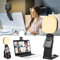 HOTUT Desktop Video Conference Lights for Zoom Meetings, Computer Desk Ring Light with Stand Phone Holder, Selfie Light with Adjustable Monitor Mount, 5 Light Modes&5 Brightness, for Filming Recording