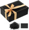 Geschenkbox mit Deckel,21.5 x 15.5 x 7.5cm Schwarze Geschenkbox Geschenkschachtel mit Deckel Band Raffia Grußkarten Geschenkbox Geburtstag Gift Box für Geburtstag Hochzeit Valentinstag Weihnachten