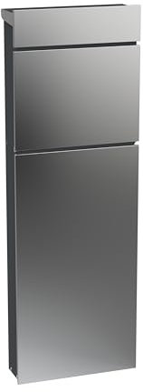 DEGAMO Briefkasten Standbriefkasten DRESDEN 39,5x14,2x115cm, Edelstahl, moderne Optik