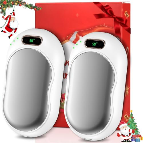 Handwärmer Elektrisch Split Magnetic Wiederaufladbare Taschenwärmer 2er-Pack, 5000mAh Tragbar Handwärmer Wiederverwendbar 3 Heizmodi Fortsetzung 15H, Warmes Geschenk für Outdoor Frauen Männer Kinder