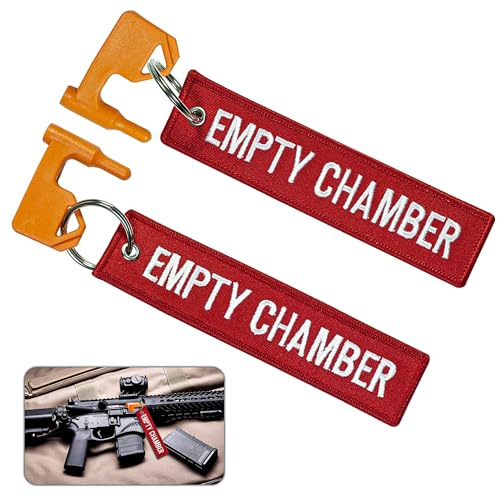 Lot de 2 Drapeaux de sécurité universels pour Chambre – Drapeau de Chambre Pistolet avec étiquettes Rouges Vives, Drapeau de Chambre Vide, Drapeau de sécurité pour Fusil, Armes de Poing, Fusil de