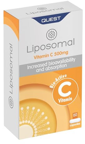 Quest - Liposomal Vitamin C 60x 500mg Vegan Capsules. High Strength and Potency Ascorbic Acid Supplements for Immune Support with Improved Absorption Formula. Non GMO, Dairy & Gluten Free