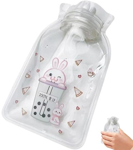 Juego de botellas de agua caliente prémium – Bolsa de agua caliente de goma de 2 litros con cubierta de forro polar | Bolsa de agua caliente de goma reutilizable de 2 litros – Ideal para dolor