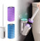 Toilet Brush Replacement, Disposable Toilet Brush & Wand Kit - Hygienic Cleaning System for Toilet, Sink, Bathtub, Wash Basin Includes Replacement Brush Heads Toilet Roll (2PCS-Purple+Blue)
