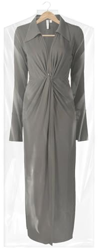 SmileLucky 50 pezzi copriabiti trasparenti 60 × 180 cm, sacchetti porta abiti in plastica spessa, anti-polvere e anti-tarme, ideali per armadio, lavanderia e viaggio