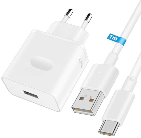 67W SUPERVOOC Cargador Rápido y 8A Cable USB C 1M para realme 14/12/11 Pro+/Narzo70/12X/12+/GT 7/GT 7 Pro/GT6/GT 6T/GT2/GT Master/GT Neo2/Neo 3/3T para OPPO Reno12 11 F 10 Pro Oneplus 13 12R Nord 4 3