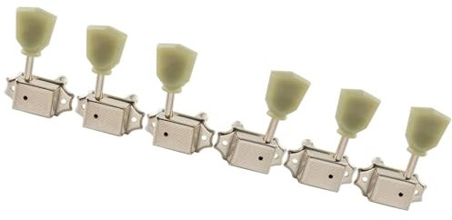 Stimmwirbel Für Gitarre 3R3L 15:1 Verhältnis Halbgeschlossene Vintage Mechaniken Tuner Für Akustische Gitarre(Nickel)