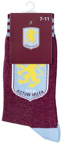 The Gift Scholars Officially Licensed Aston Villa Crest White Sports Socks for Men & Women | Adult Size Sport Villa Fan Merchandise