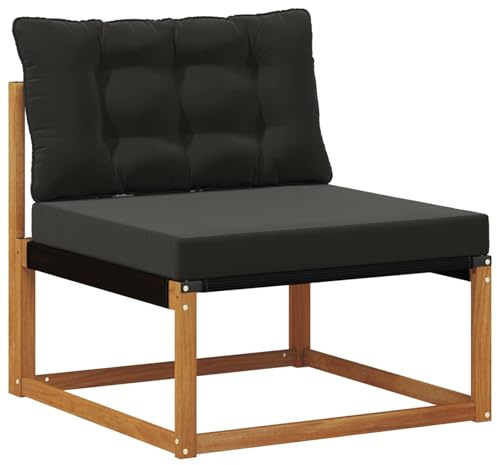 vidaXL Outdoor Mittelsofa Massivholz Akazie Natur, Balkonmöbel, moderner Outdoor-Stil, langlebiges Akazienholz-Loungeset für chillige Gartenmomente