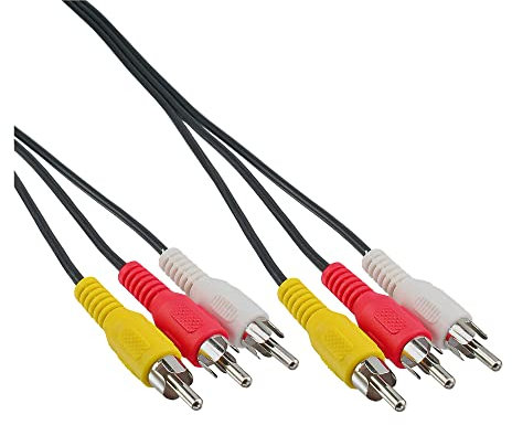 InLine 2 m 3 x RCA mâle vers mâle câble AV