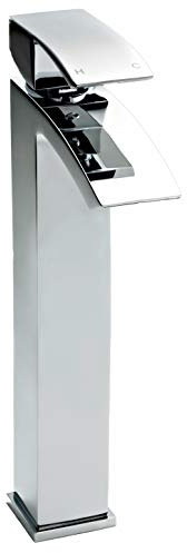 Nuie TSI307 Vibe | Modern Bathroom Square High Rise Mixer Tap, 52 x 307 x 139mm, Chrome