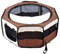 PawHut Portable Cat Dog Playpen Pet Puppy Rabbit Guinea Pig Pen Run Dia 90 x 41H cm Indoor & Outdoor Brown
