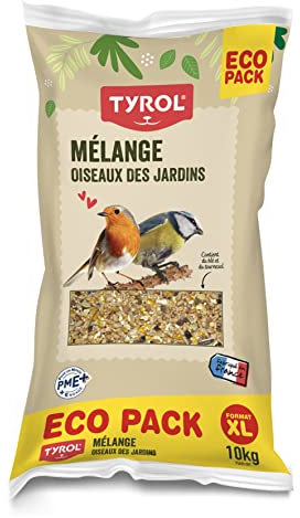 Tyrol - Mélange de Graines Oiseaux Extérieur du Ciel et Sauvages 10kg - Nourriture pour Rouge-Gorge, Pinson, Mésange - Sac de Graines