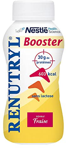 Nestlé Renutryl Booster Mélange de Protéines Fraise 300ml - pack de 4 (300 ml X 4)