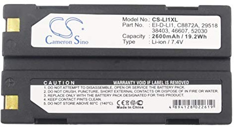 CS-LI1XL Akku 2600mAh kompatibel mit [Molicel] 1821, 1821E, für [Pentax] 29518, 38403, 46607, 52030, D-LI1, DEP001, DPE004, EI-2000, Ei-D. -LI1, für [Trimble] 54344, 5700, 5700 Receiver, 5800, 92